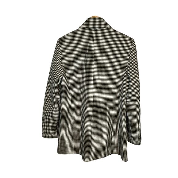 Zara Black Beige Houndstooth Gingham Boxy Cut Blazer Long Sleeve Women's Sz. M-L - Picture 8 of 12